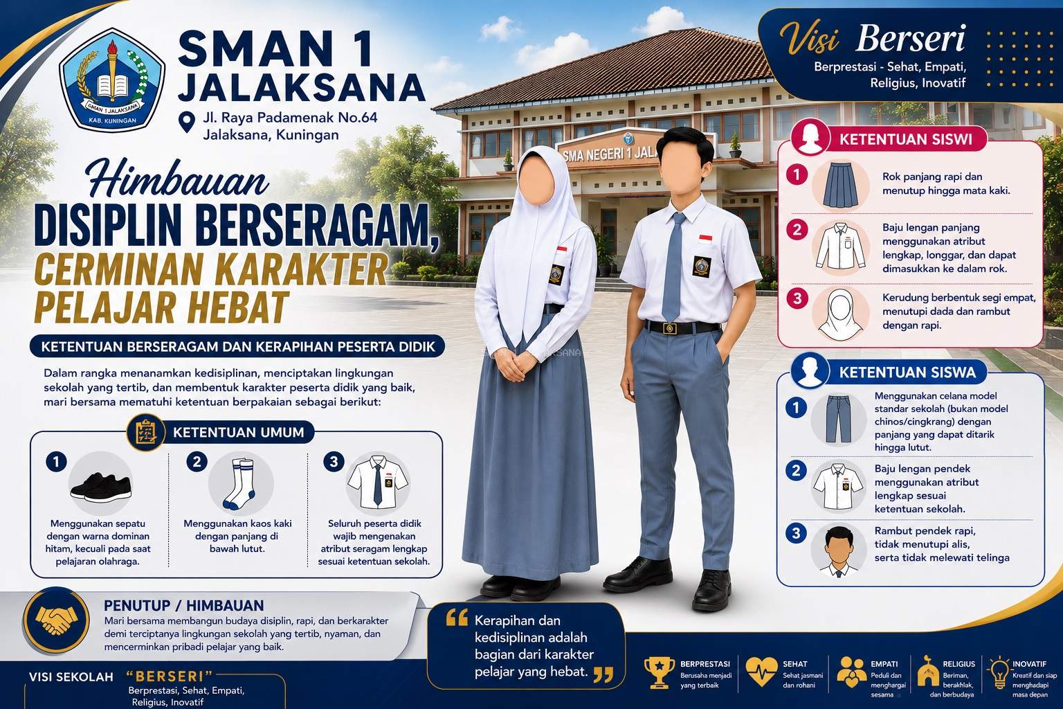 Disiplin Berseragam, Cerminan Karakter Pelajar Hebat
